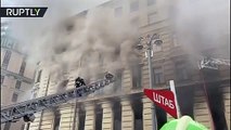 Se produce un incendio en un edificio histórico en el centro de Moscú