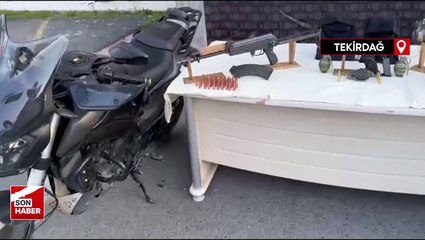 Çorlu'da düzenlenen MAHZEN-19 operasyonlarında ele geçen silahlar