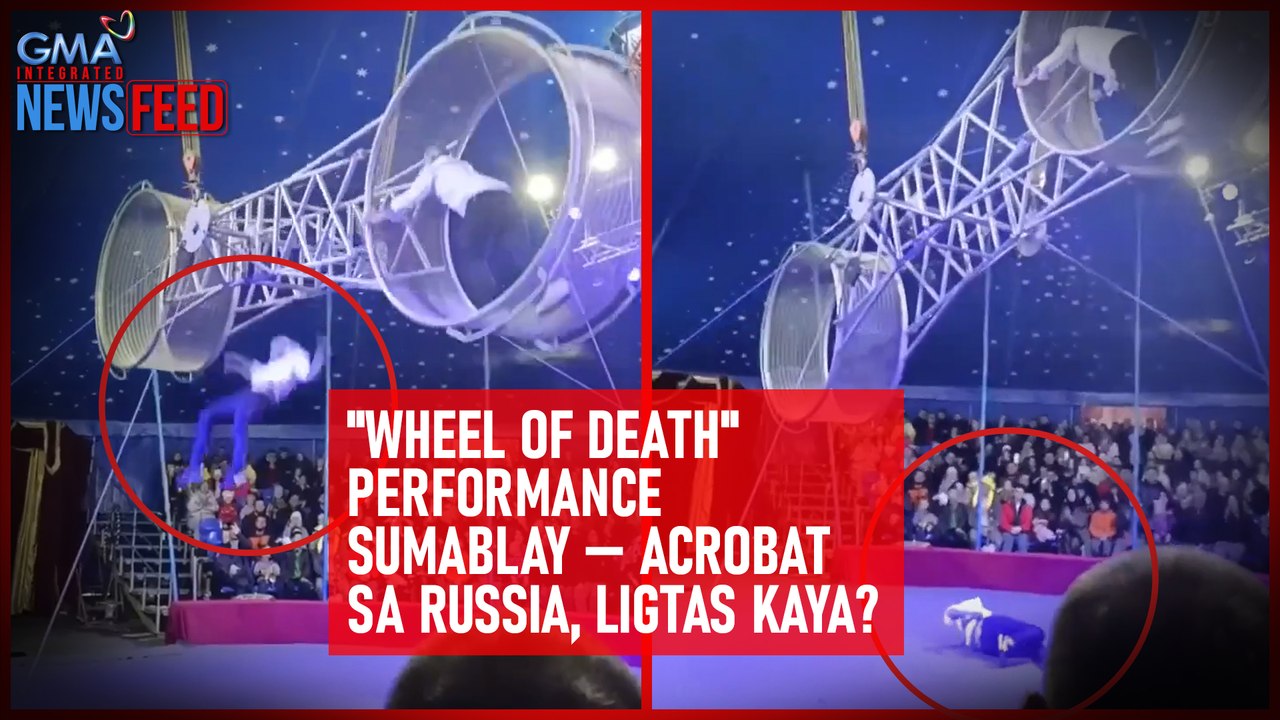 "Wheel of death" performance sumablay — acrobat sa Russia ligtas kaya? | GMA Integrated Newsfeed