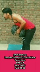 ❌ DUMBBELL CLOSE GRIP ROW ✔️ How can I get Bigger Back? #heermlgangaputra #naturalbodybuilding