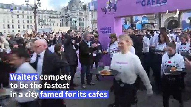 Paris waiters compete to be fastest in the city