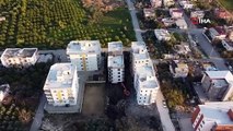 Sıfır apartman yan yatmaya başladı