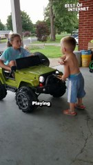 Kid Falls After Being Mean to Sister | Funny Family Video 