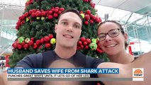 marido golpea al gran tiburón blanco para rescatar a su esposa del ataque