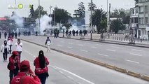 Policía herido con papa bomba en disturbios en la Universidad Nacional de Bogotá