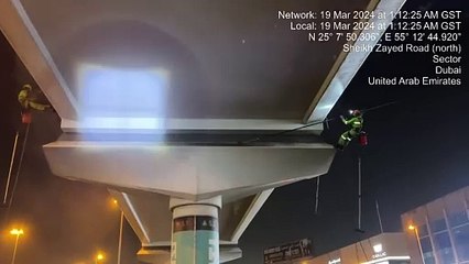 Dubai Viaduct Pier cleaning view #Viaduct #clean #ropeaccess #roadhike #ropeclean #dubaiclean