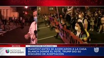 Mientras Donald Trump aceptaba la nominación republicana, las protestas no cesaron frente a la Casa Blanca