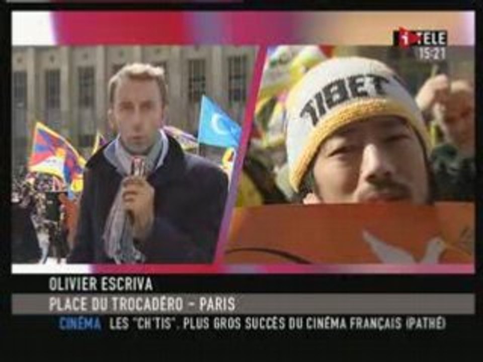 Flamme Olympique Paris manifestation pro-tibétaines