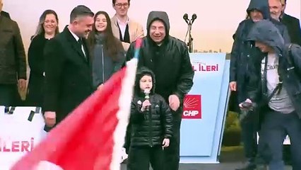 İmamoğlu'nun Şile mitinginde konuşan minik: Amcalarım, yengelerim İmamoğlu'na oy verin