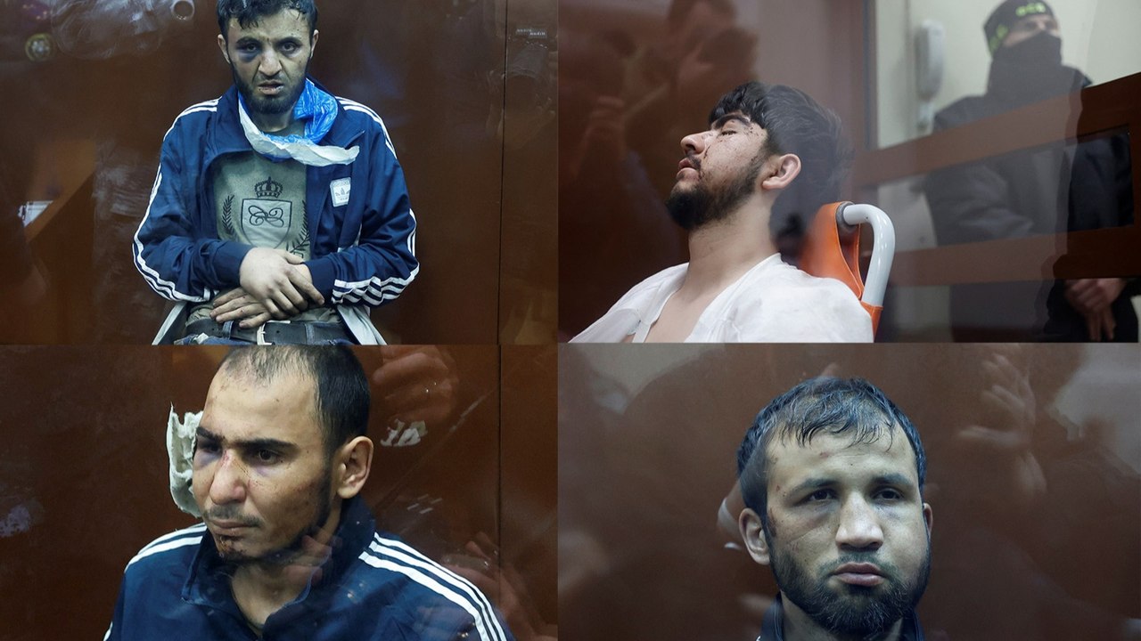 Los cuatro sospechosos de la masacre de Moscú, ante el juez con signos de violencia