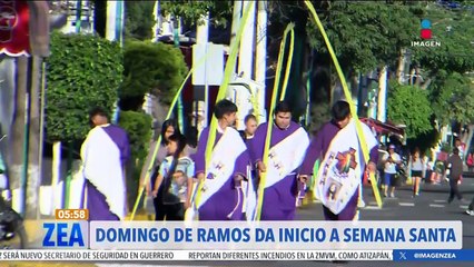 Fieles conmemoran el Domingo de Ramos en la alcaldía Iztapalapa