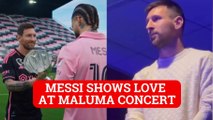 Lionel Messi shows love to Maluma at concert in Miami