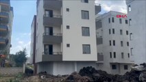 4 katlı yeni bina yan yatmaya başladı