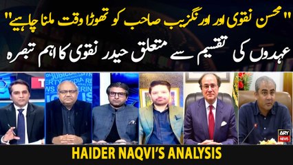"Mohsin Naqvi aur Aurangzeb Khan ko thora waqt milna chahiye", Haider Naqvi