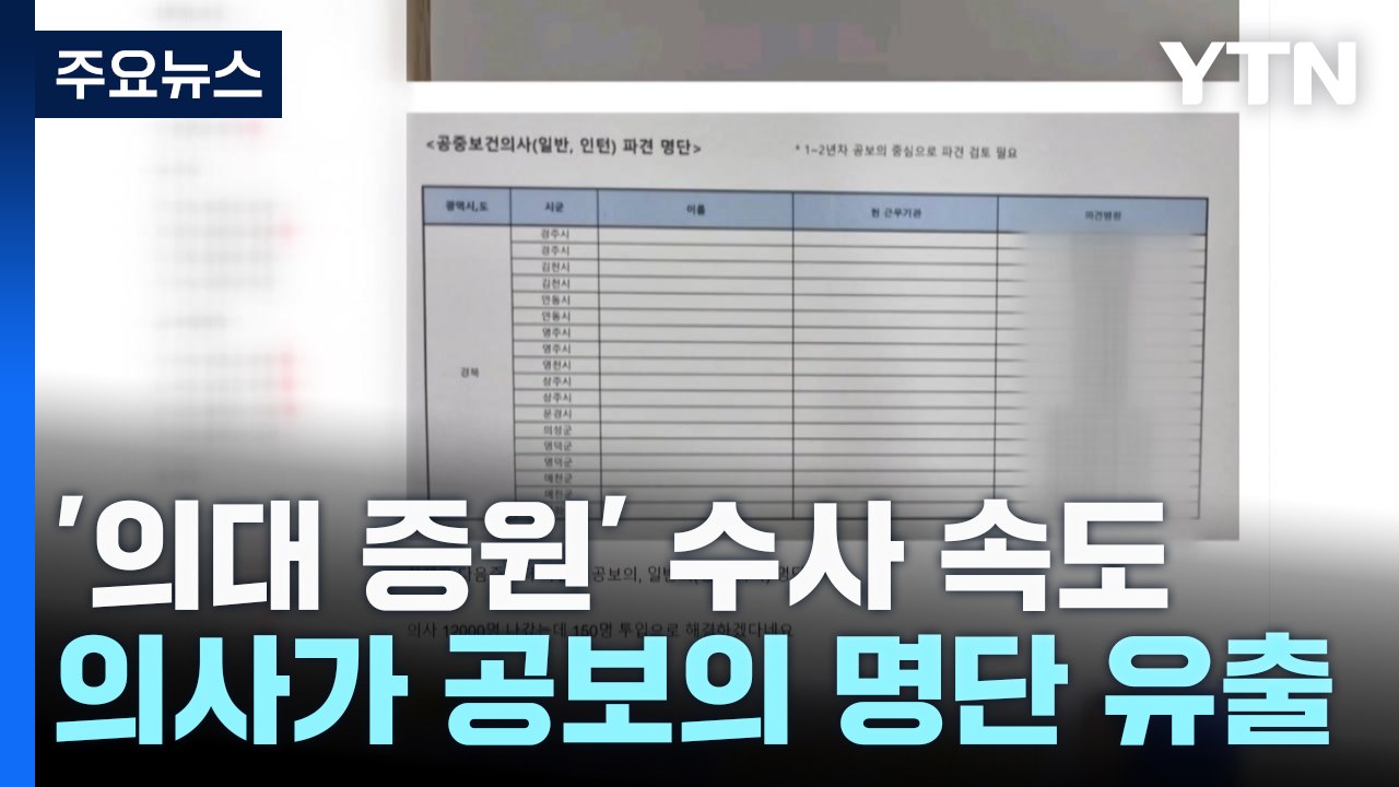 의사가 '공보의 명단' 유출...의협 비대위 임원 추가 입건 / YTN