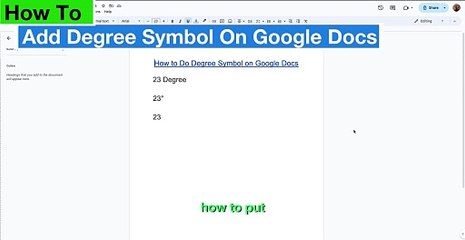 How to Do Or Insert Degree Symbol on Google Docs