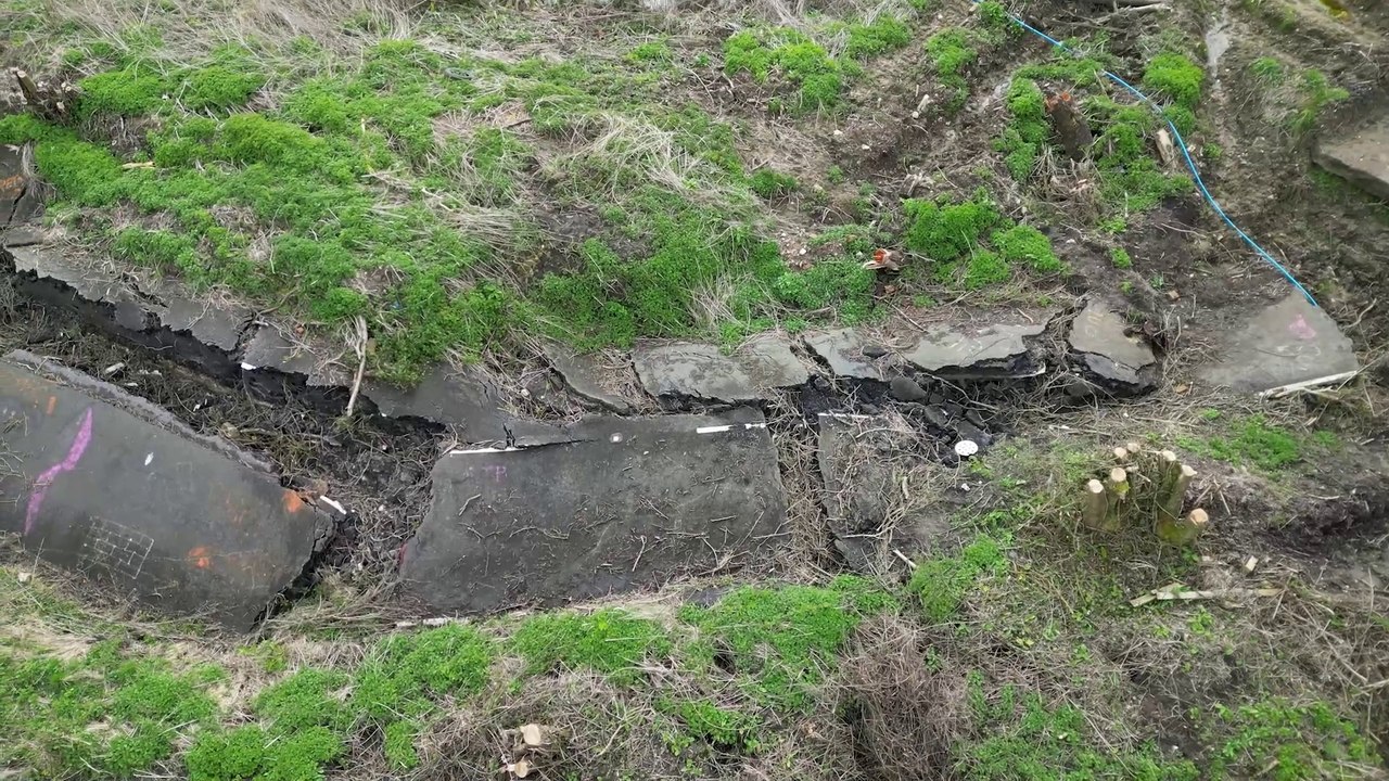 Road looked like an earthquake zone after storm damage
