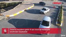 Tokat'ta meydana gelen 4 ayrı kaza da kamerada