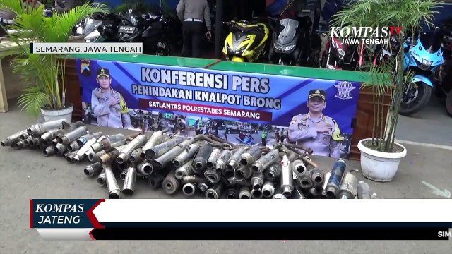 Satlantas Polrestabes Semarang Musnahkan 331 Knalpot Brong Hasil Razia