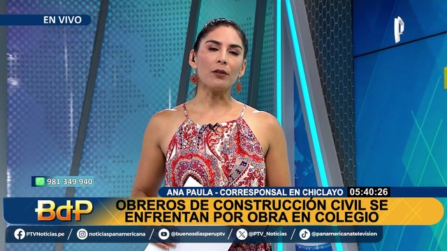 Lambayeque: obreros se enfrentan por construcción de colegio en Ferreñafe
