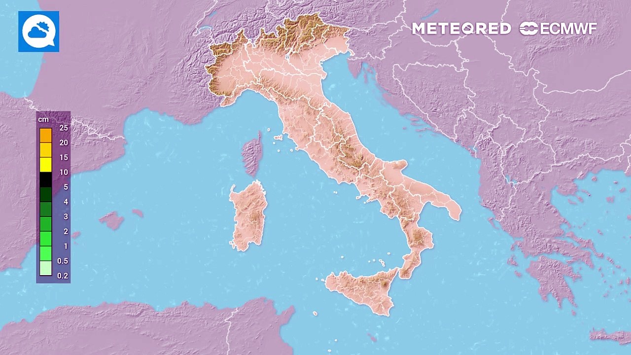 Neve su Alpi e Appennino