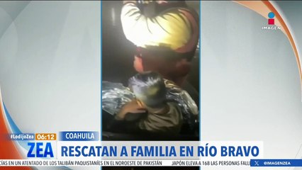 Rescatan a familia en el Río Bravo