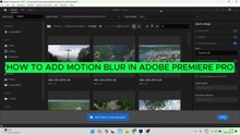 How to Add Motion Blur in Adobe Premiere Pro in 2026