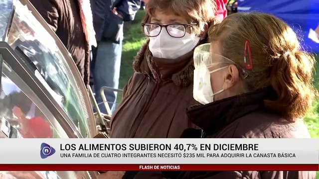 LOS ALIMENTOS SUBIERON 40,7% EN DICIEMBRE