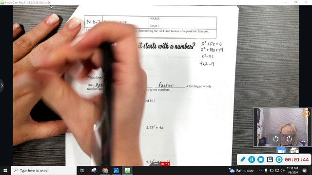 N 6-7 - Video - Factoring with a GCF