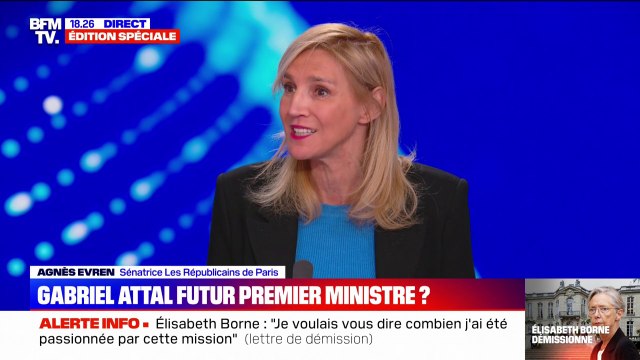 Agnès Evren (sénatrice LR de Paris): Gabriel Attal est jeune, talentueux, politique (...) Il a beaucoup d'autorité pour son âge