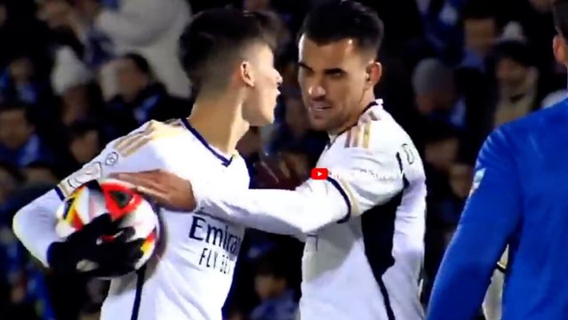 La reacción de Bellingham a la disputa Ceballos-Güler por la falta que lanzó el turco y su final