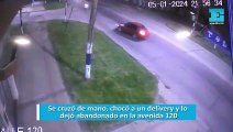 Se cruzó de mano, chocó a un delivery y lo dejó abandonado en la avenida 120