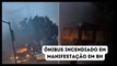 Ônibus é incendiado em manifestação na Avenida Amazonas, em BH