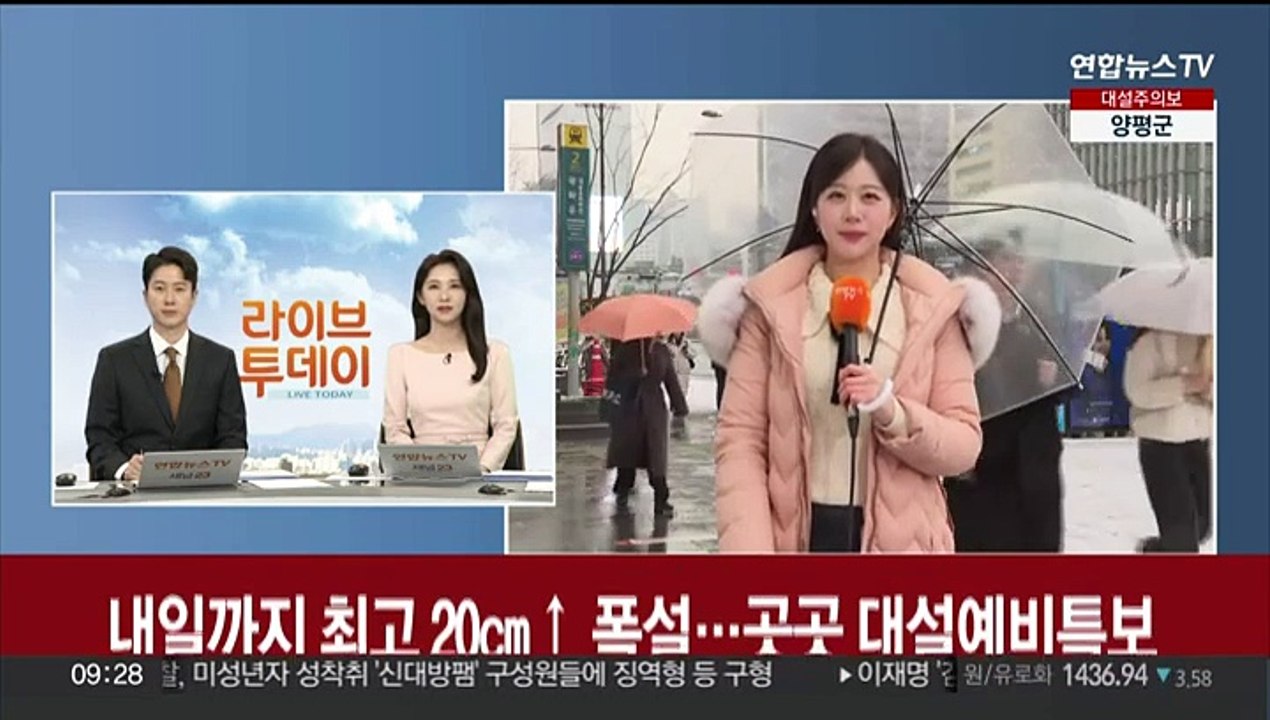 [날씨] 내일까지 최고 20㎝↑ 폭설…곳곳 대설예비특보