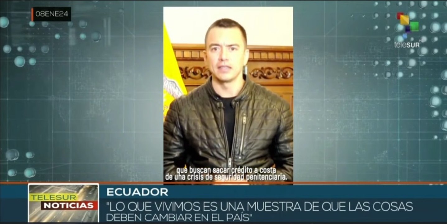 Ecuador: Pdte. Daniel Noboa decretó Estado de Excepción por crisis carcelaria