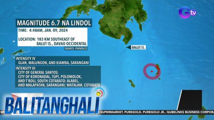 Magnitude 6.7 na lindol, niyanig ang ilang bahagi ng Mindanao | BT