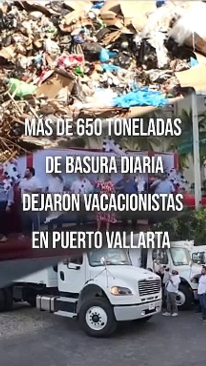 Esta temporada vacacional decembrina dejó más de 650 toneladas de basura en playas de Puerto Vallarta, por ello se entregaron cuatro camiones más para la recolección de desechos en el municipio #TuNotiReel