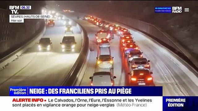 En Ile-de-France, des milliers d'automobilistes ont été bloqués sur les routes dans la nuit de lundi à mardi en raison de la neige