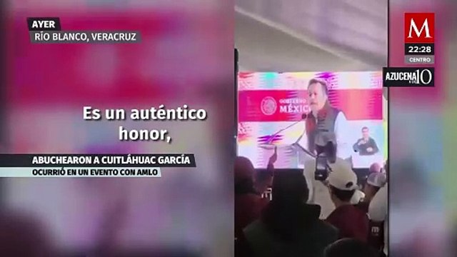 Gobernador de Veracruz, Cuitláhuac García, abucheado durante evento con el presidente