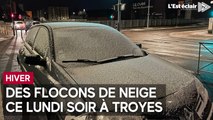 Quelques flocons de neige à Troyes dans la soirée de ce lundi 8 janvier 2024