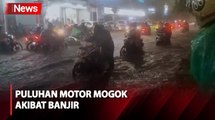 Banjir setelah hujan Deras di Bekasi, Puluhan Motor Mogok