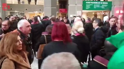 Avukatlar ile güvenlik görevlileri arasında gerginlik