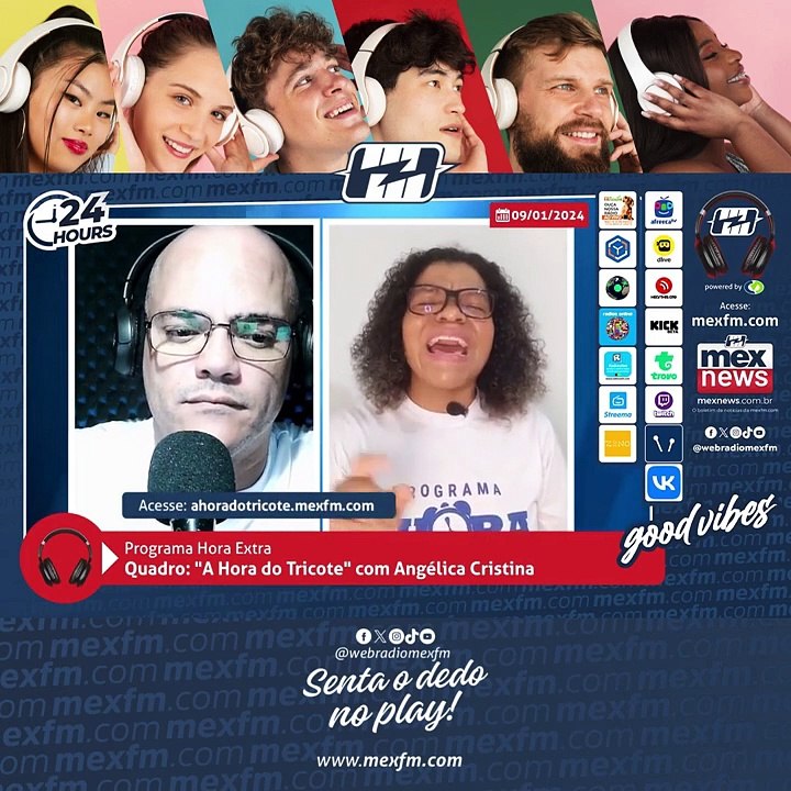 Quadro "A Hora do Tricote" na mexfm.com (09/Jan/2024) #ProgramaHoraExtra #Humor #Radio #mexfm #webradiomexfm #AHoraDoTricote