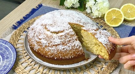 Bizcocho fácil de nata, coco y limón (1)