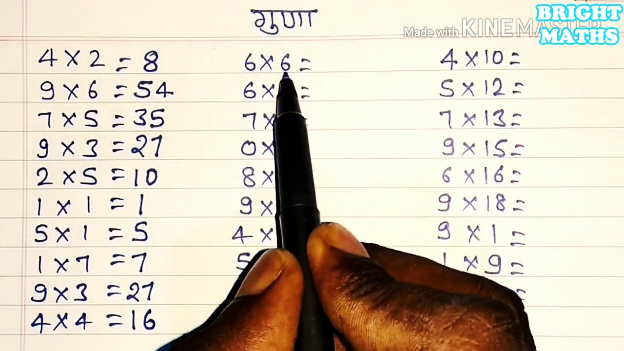  multiplication of one digits video dailymotion