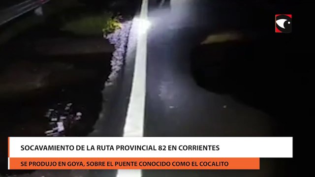 Socavamiento de la ruta provincial 82 en Corrientes