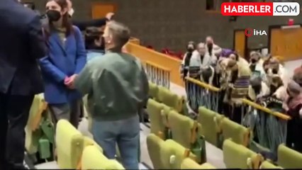 Hahamlardan Gazze'de ateşkes çağrısıyla BM Genel Merkezi'nde protesto