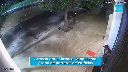 Arrasan por el bronce: vandalismo y robo de porteros de edificios