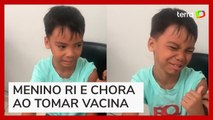 Reação curiosa de menino ao tomar vacina viraliza
