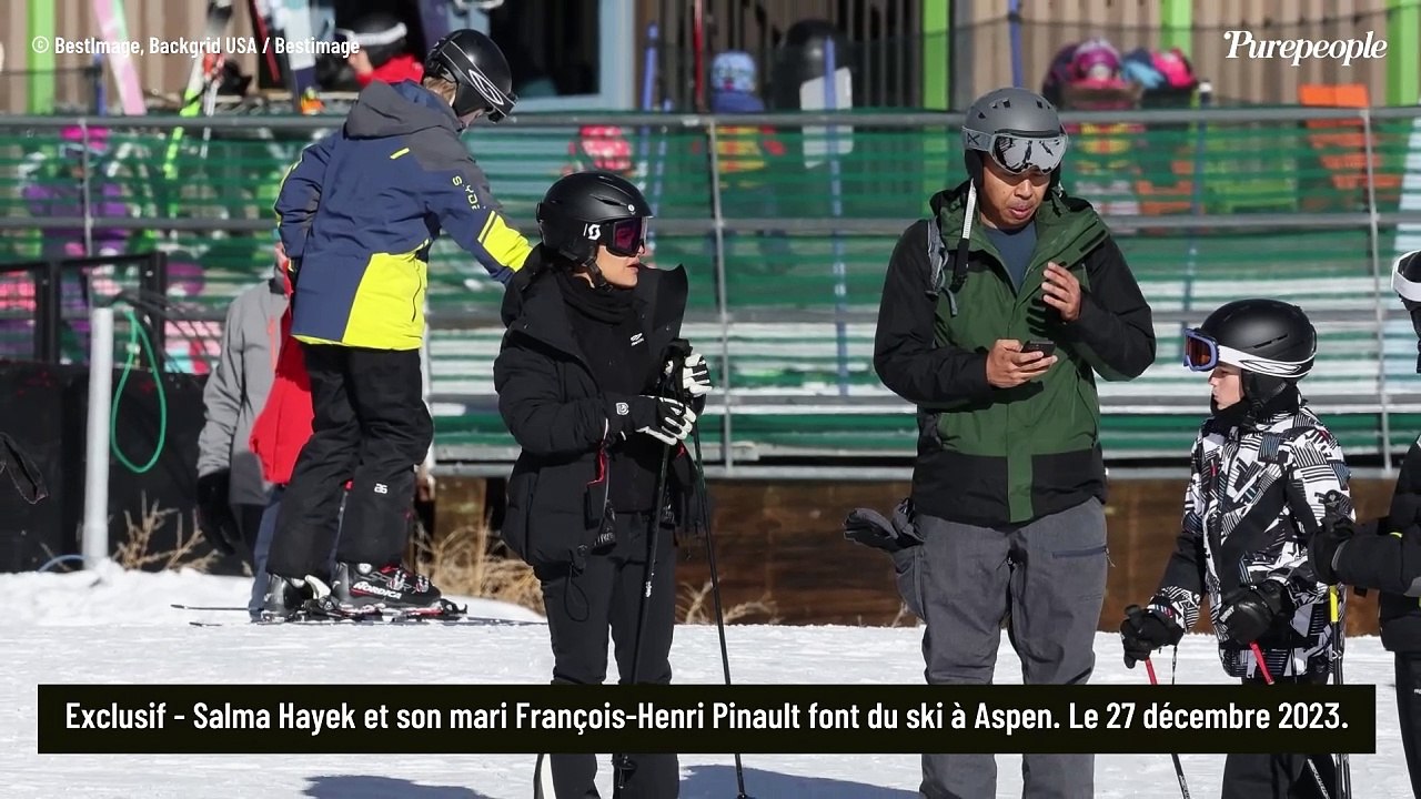 PHOTOS Salma Hayek et François-Henri Pinault : Séjour romantique au ski, les amoureux grillés en haut des pistes !